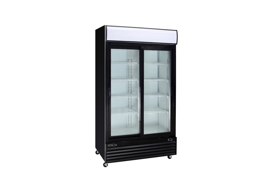 Kool-It KSM-36, 45" Double Sliding Door Merchandiser Refrigerator