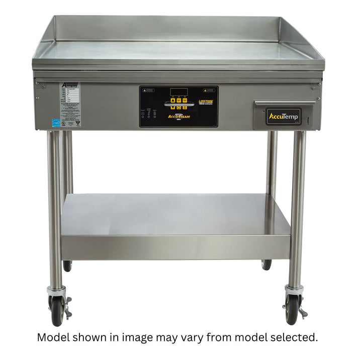 AccuTemp, EGF2403A2450-S2, 24" Electric AccuSteam™ Countertop Griddle w/ Stand, 240v, 9.6kW