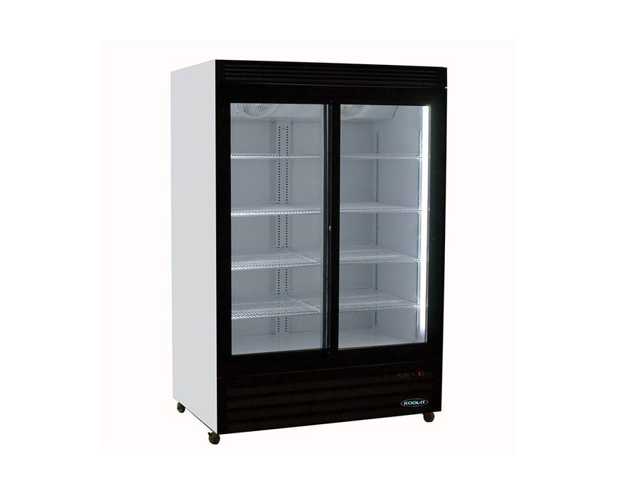 Kool-It KSM-40, 48" Double Sliding Door Merchandiser Refrigerator