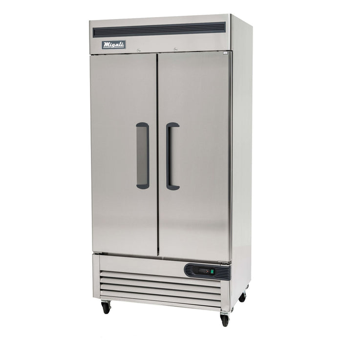 Migali C-2FB-35-HC 39" Two Section Double Solid Door Reach-In Freezer, 115v