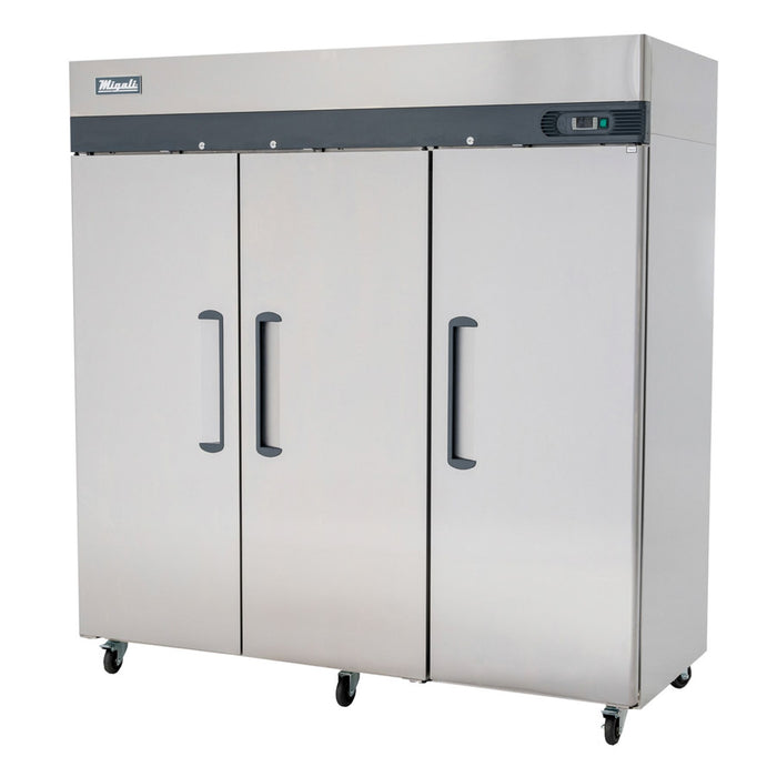 Migali C-3R-HC 77 4/5" Three Section Triple Solid Door Reach-In Refrigerator, 115v