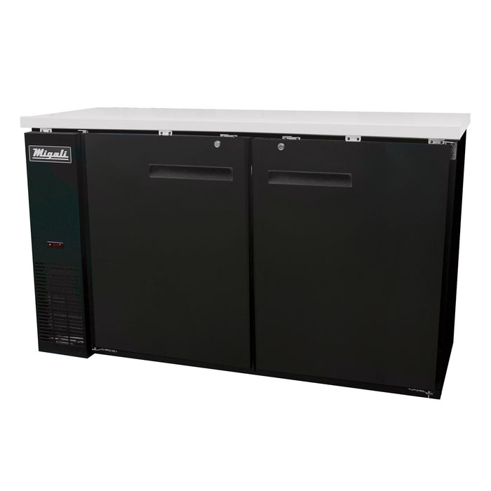 Migali C-BB60-HC 60 4/5" Solid Door Back Bar Refrigerator, 115v