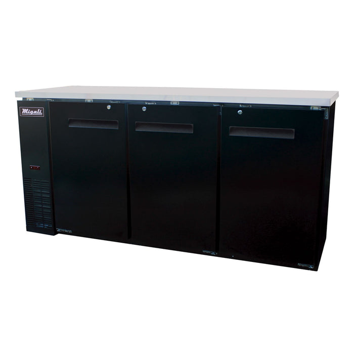 Migali C-BB72-HC 72 4/5" Solid Door Back Bar Refrigerator, 115v