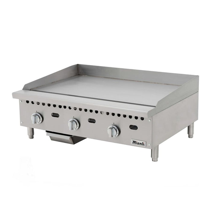 Migali C-G36T 36" Gas Griddle, Thermostatic Controls, 1" Steel Plate, Convertible, 75,000 BTU